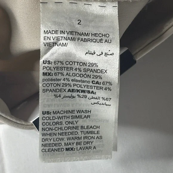 🤍 WHBM Cream Tailored 5" Shorts Size 2 Women's NWT Stretch Zip Button 🤍 - Picture 14 of 15